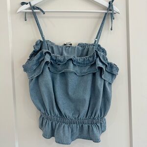 American Eagle cropped denim top